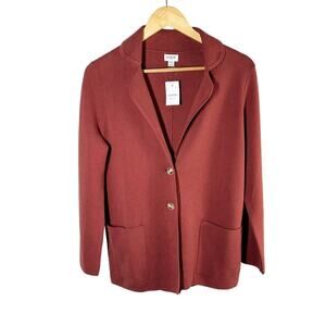 J. Crew Factory Sweater Blazer Pockets 2 Button
Wine Size XS